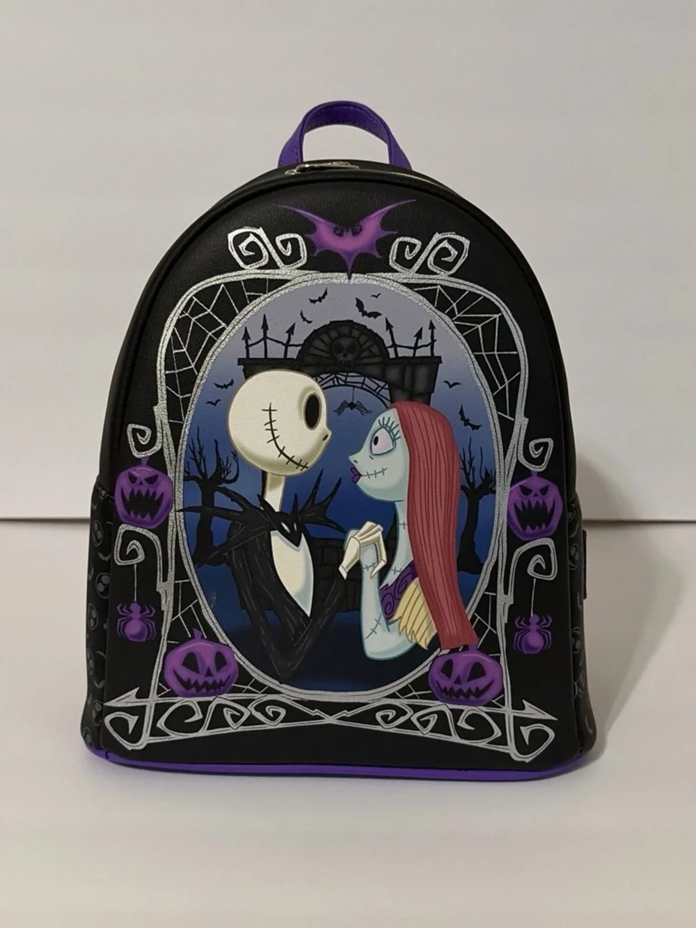 The Nightmare Before Christmas Jack & Sally Mini Backpack - Black/Purple